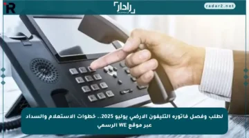 لطلب وفصل فاتورة التليفون الأرضي يوليو 2025.. خطوات الاستعلام والسداد عبر موقع WE الرسمي